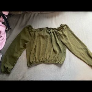 Rue 21 Olive Green Off The Shoulder Top